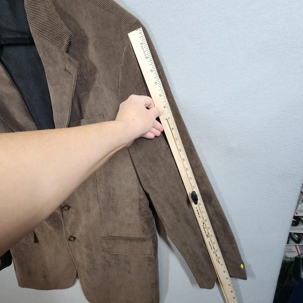 LaCrosse Blazer Mens 44L Brown Corduroy Sport Coat 3 Button Notch Lapel‎ Pockets